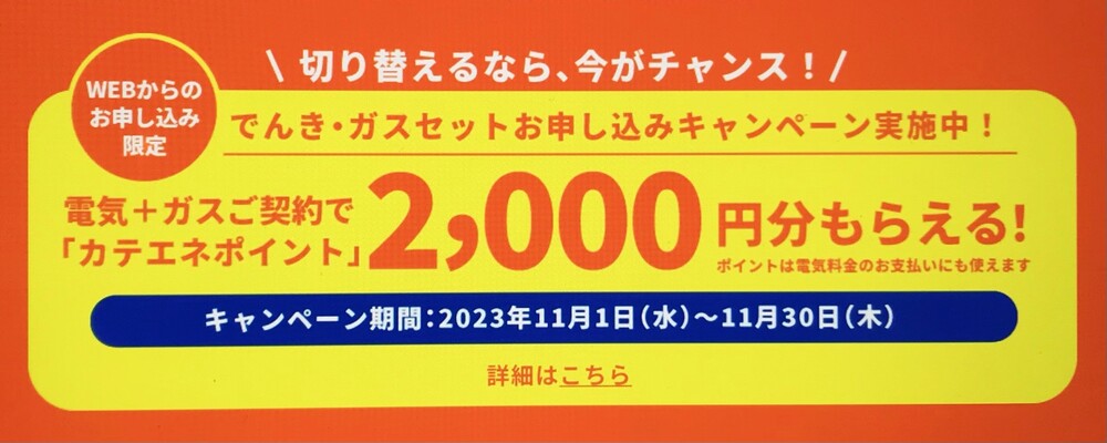 CDエナジーダイレクト カテエネポイントキャンペーン