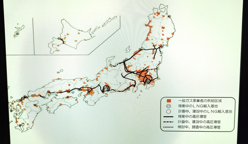 日本のガス導管マップ　日本地図