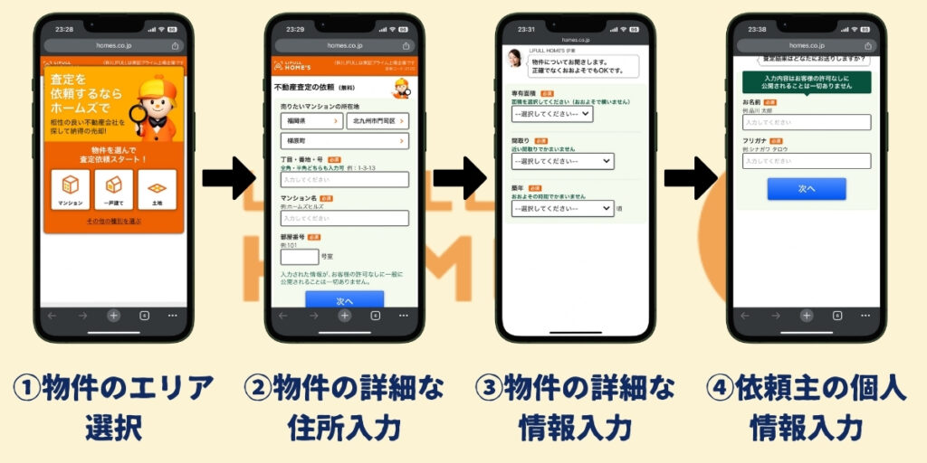 LIFULL HOME'S査定の流れ