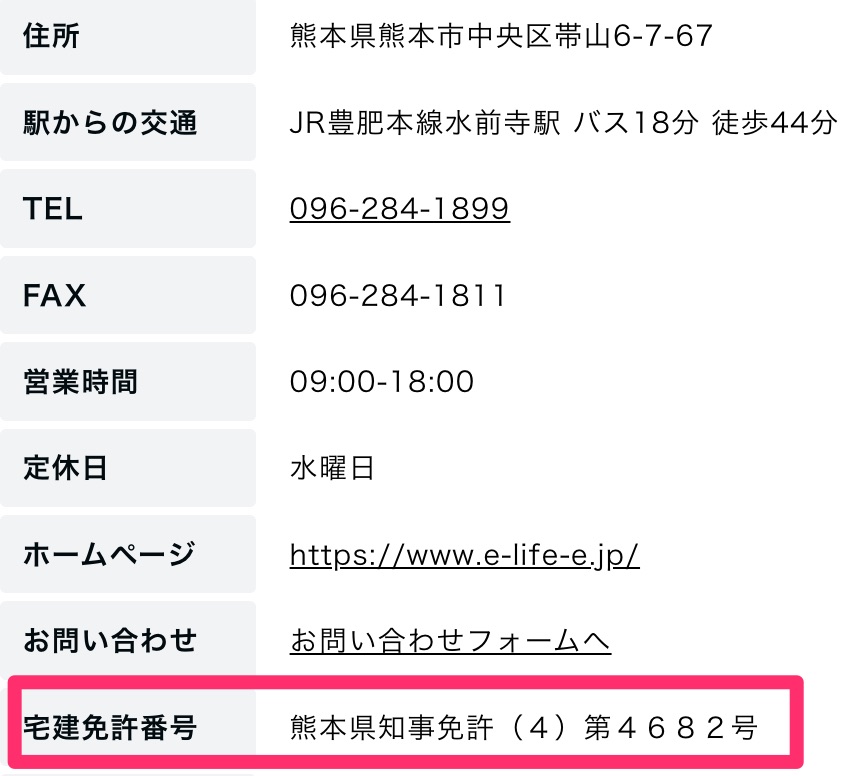 E-Life不動産株式会社の免許番号