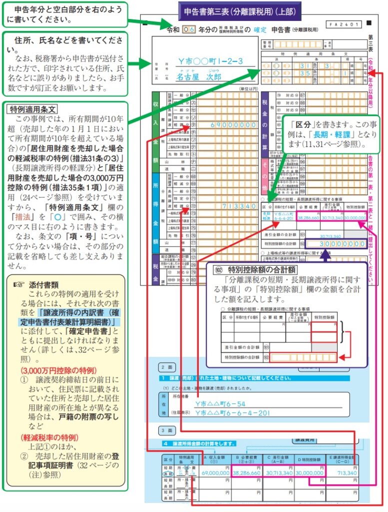 確定申告　記入例