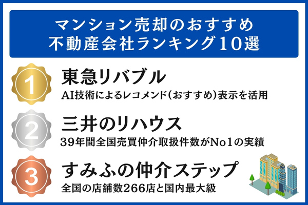 マンション売却のおすすめ不動産会社ランキング10選