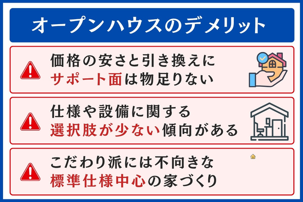 オープンハウスのデメリット