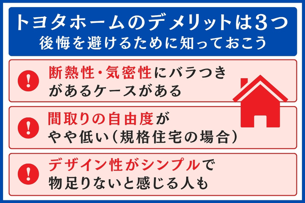 トヨタホームのデメリット