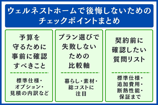 ウェルネストホームで後悔しないためのチェックポイント