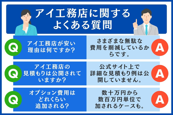 アイ工務店に関するよくある質問
