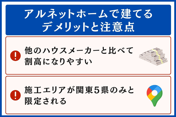 アルネットホームで建てるデメリットと注意点