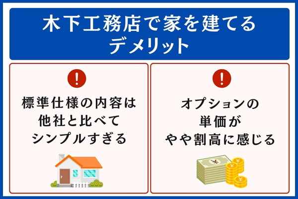 木下工務店で家を建てるデメリット