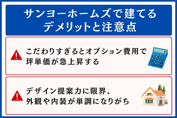 サンヨーホームズで建てるデメリット