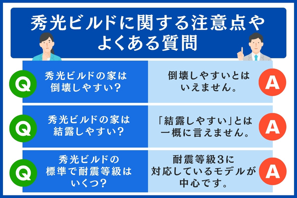 秀光ビルドに関する注意点やよくある質問