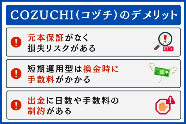 COZUCHI(コヅチ)のデメリット