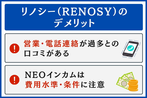 リノシー(RENOSY)のデメリット