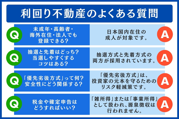 利回り不動産のよくある質問