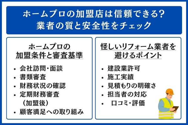 ホームプロの加盟店の質と安全性