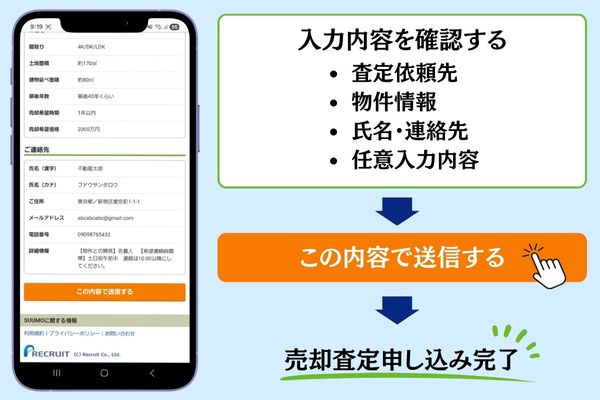 SUUMO一括査定 申し込み手順5 申し込み完了