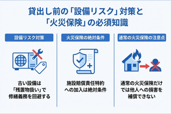 貸出し前の「設備リスク」対策と「火災保険」の必須知識