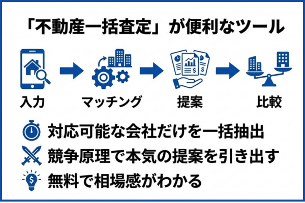 効率的に「自分に合う会社」を探すなら「不動産一括査定」が最強のツール