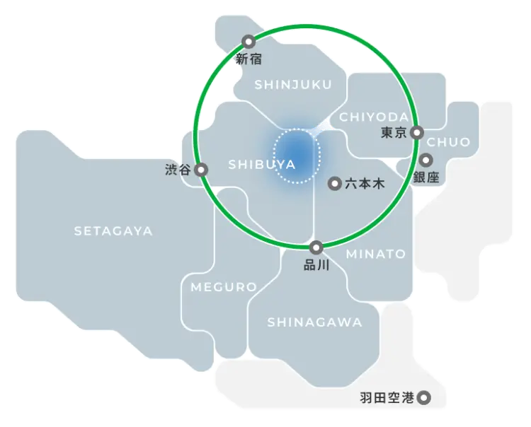 青山・表参道・原宿・神宮前エリア地図