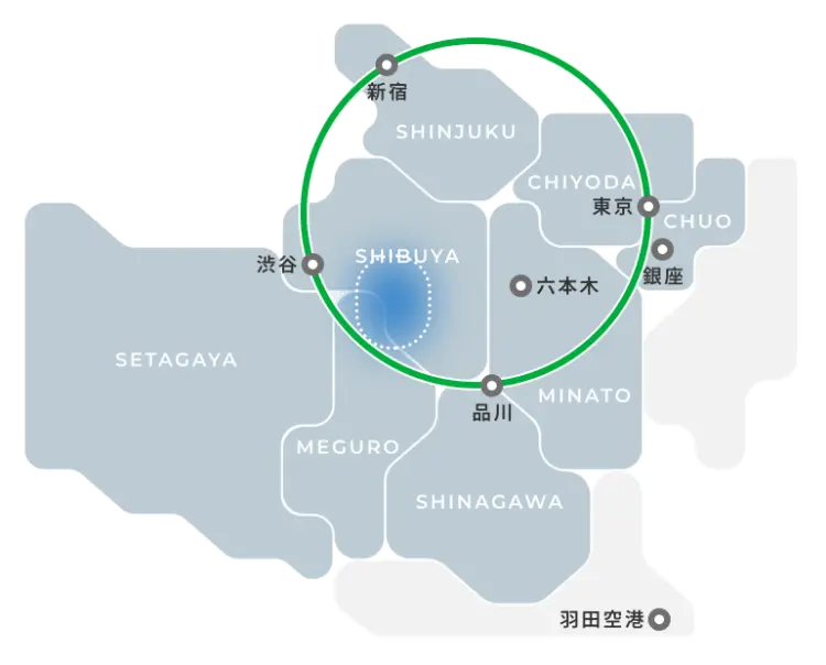 渋谷・松濤・南平台・代官山・代々木公園エリア地図